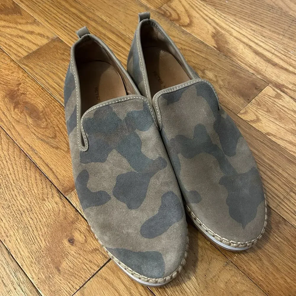 Peter Millar Coastal Suede Camo Espadrille Slip On Shoes Size 11